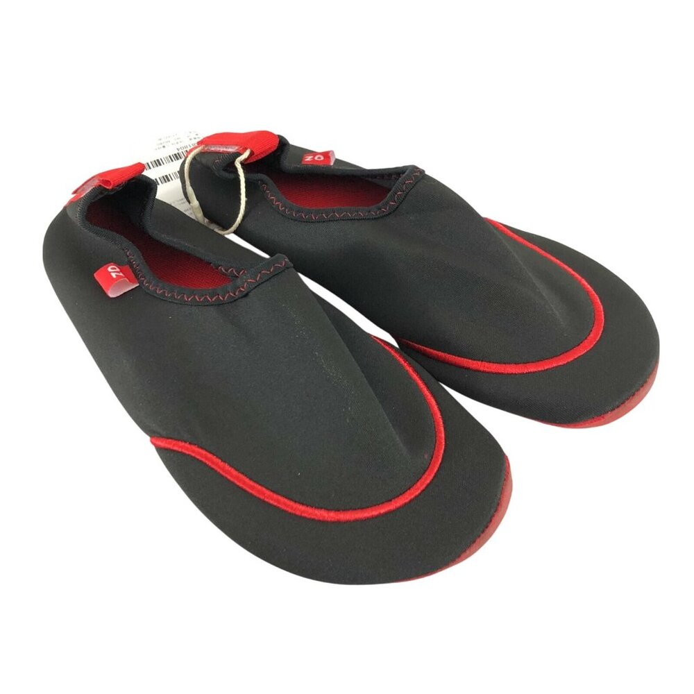 OZ Womens Water Shoes Fabric Slip On Black Red Size M US 6-7